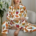 thumbnail image 4 of Wukai Hot Dog Burger Print Women's Pajama Set - Soft Long Sleeve Sleepwear for Comfort and Style-Large, 4 of 9