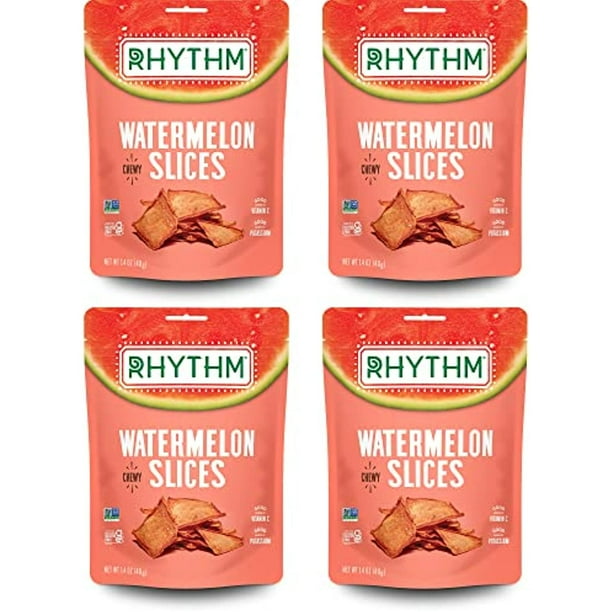Rhythm Superfoods Chewy Watermelon Slices, NonGmo, 1.4 Oz (Pack Of 4