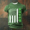 thumbnail image 1 of Ceisia Men's St. Patrick's Day American Flag Shamrock T-Shirt | Short Sleeve Crew Neck Casual Tee Gifts, 1 of 4