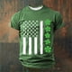 thumbnail image 1 of Ceisia Men's St. Patrick's Day American Flag Shamrock T-Shirt | Short Sleeve Crew Neck Casual Tee Gifts, 1 of 4