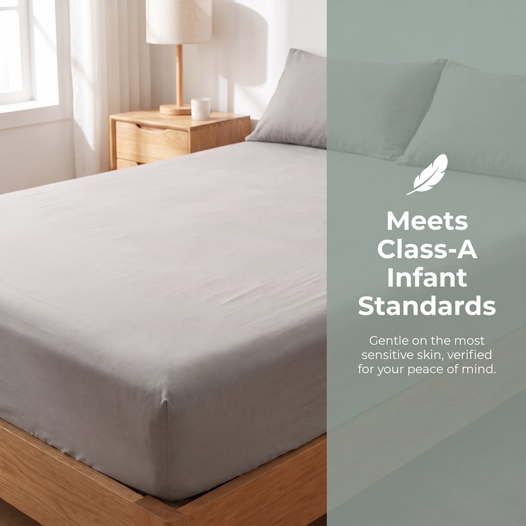 Unique Bargains Fitted Sheet Cotton Bed Sheets Cooling for Sleep 71"x78.7" Pencil Grey