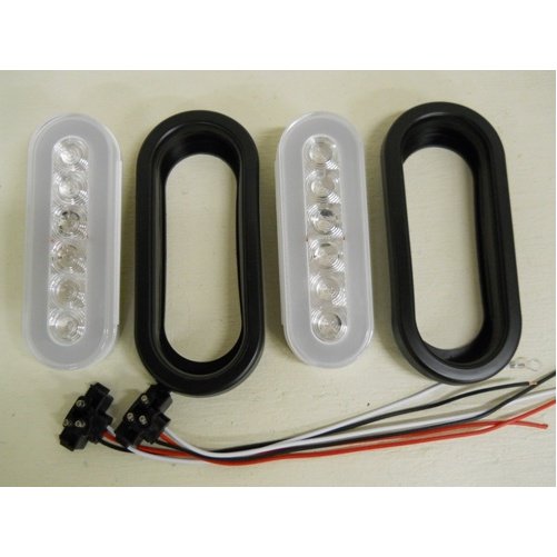 " Halo " Clear Amber LED 6" Oval Trailer Truck Turn Signal Marker Light