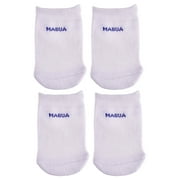 Mabua Anti-slip Breathable White Half Toe Socks, 5 Pairs