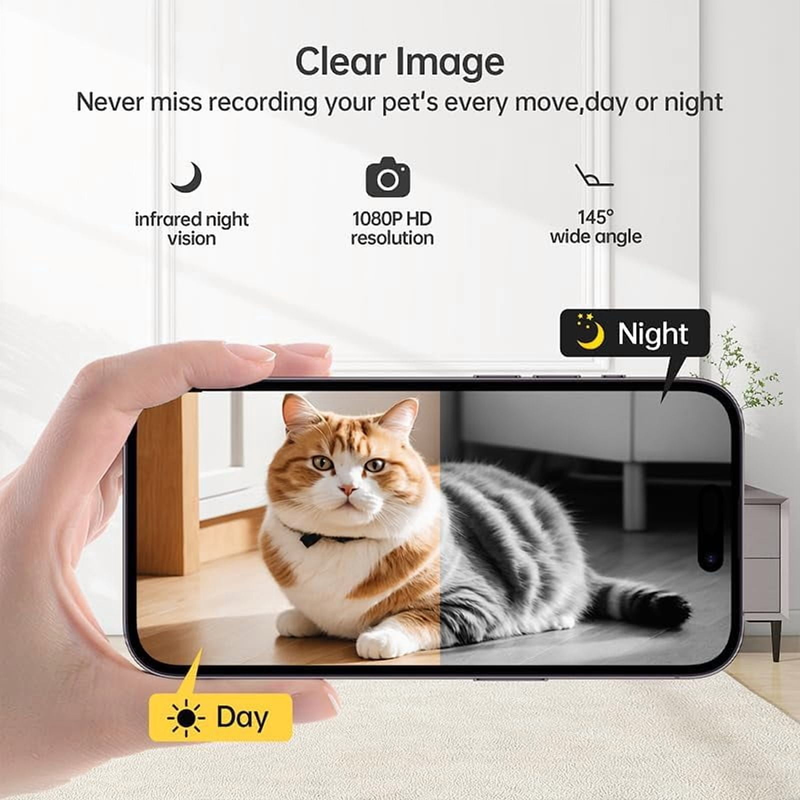 RKXQT 5L Automatic Cat & Dog Feeder with WiFi Camera, 1080P HD Video, Night Vision, 2-Way Audio, App Control, Low Food & Motion Alerts, Smart Pet Feeder for Cats & Small Dogs