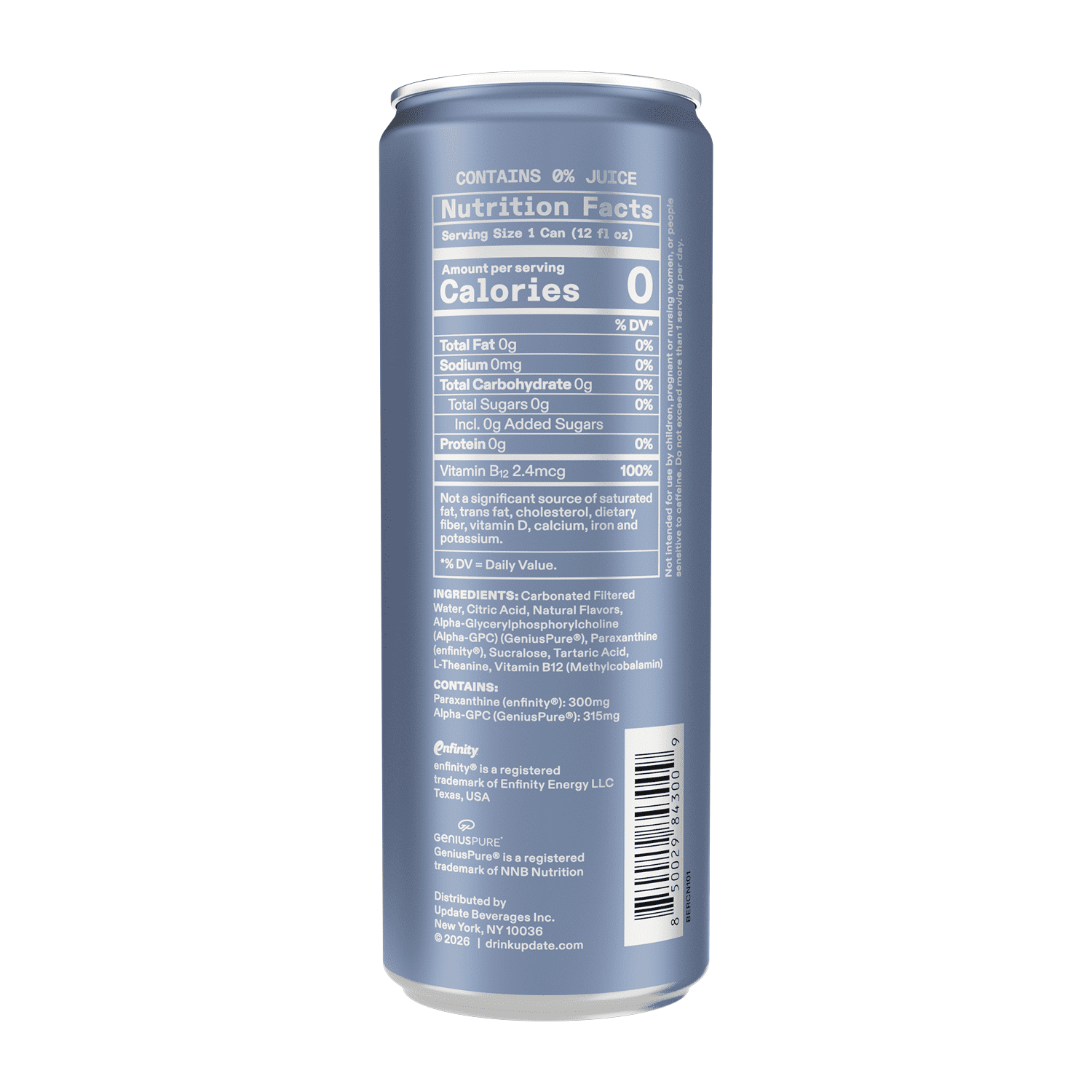 UPDATE Zero Sugar Energy Drink, Berry, 12 fl oz Can, 12 Pack