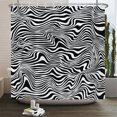thumbnail image 6 of Black and White Geometric Pattern Shower Curtain Bathroom Waterproof Polyester Fabric Bath Screen Curtain r for Bathtub, 6 of 7
