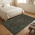 thumbnail image 4 of Area Rugs 4'x6'. Green Black Boho Carpet Runner Indoor Outdoor Rugs Home Decor Aesthetic, Retro Ethnic Tribe Abstract Art Non Slip Mats Washable Accent Rug for Living Room Bedroom, 4 of 8