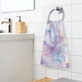 thumbnail image 3 of Yayeee 100% Cotton Hand Towels for Bathroom 16" x 28" Soft Absorbent Kitchen Towel, Purple Marble Pattern, 3 of 7