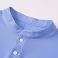 thumbnail image 4 of biudgviw Men's Henley Short Sleeve Shirt Casual Stylish Summer Tee Tops Comfy Textured Button T-Shirt for Everyday Wear, 4 of 6