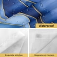 thumbnail image 5 of No Hook Shower Curtain with Snap in Liner, Blue Ripple Abstract Geometric Waterproof Fabric Bathroom Curtain Mesh Top Window, Watercolor Gradient Water Waves Shower Curtains 36x72in, 5 of 9