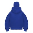thumbnail image 6 of Unisex Solid Color Zip Up Hoodie, Double Hood Design Windproof Fleece Lined Pullover with Pockets, Winter Warm Face Cover Sweatshirt for Outdoor Sports Streetwear Blue M, 6 of 8