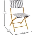 thumbnail image 2 of ZXNYH Rouen Set of Two Folding French Bistro Chairs in PE Rattan with Metal Frames for Indoor and Outdoor Use, Set of 1, Black/White, 2 of 8