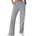 thumbnail image 3 of Baeitkot Women's Fleece Lined Wide Leg Sweatpants Elastic High Waisted Joggers Pants with Pockets Cozy Warm Soft Casual Lounge Workout Daily Loose Fit Pants, 3 of 7