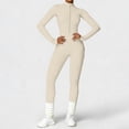 thumbnail image 5 of Women's Zippered Full Body Yoga Suit Long Sleeve Fitness Tight Bodysuit Outerwear Sportswear, 5 of 5