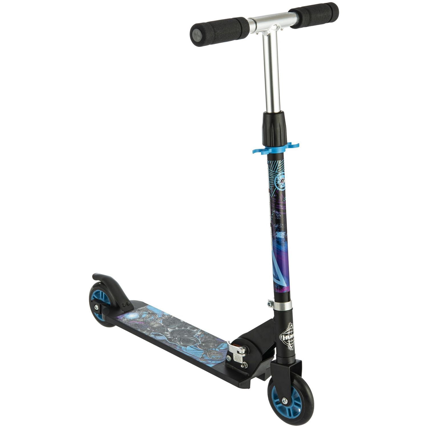 Marvel Black Panther Boys' Inline Folding Aluminum Scooter, by Huffy, black