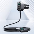 thumbnail image 1 of Adaptador De Cargador De Coche Adaptador de cargador de coche de 72 W con cable de 1,5 m Adaptador de corriente de 5 puertos para Samsung Huawei, 1 of 8