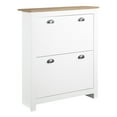 thumbnail image 1 of HOMCOM Armoire à Chaussures de Couloir avec 2 Tiroirs Basculants pour 12 Paires de Chaussures Blanc, 1 of 10