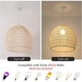 thumbnail image 4 of 1-Light Rattan Pendant Light,13.87" Hand-Woven Bamboo Rattan Hanging Light Wicker Chandelier for Kitchen Island Restaurant Craft Room Farmhouse, 4 of 8