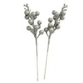 thumbnail image 2 of Hxoliqit Fake Flower Bouquet Christmas Decorations 43cm 12 Prong Berry Bunches Gold Christmas Tree Wreath Silver, 2 of 6
