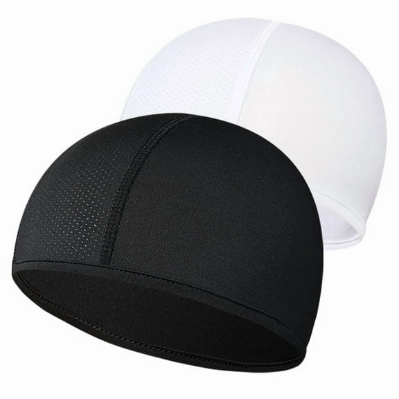 UTSJKR Summer Skull Cap Helmet Liner Breathable Cooling Beanie Running Quick-Drying Cycling Sports Breathable Hat for Men Black