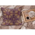 thumbnail image 2 of Purple Mandala Fluffy Throw Pillow Cushion Cover, Bohemian Motif Style Design Universe Image, Decorative Square Accent Pillow Case, 20" x 20", Purple Yellow, by Ambesonne, 2 of 5