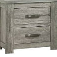 thumbnail image 3 of Wooden Nightstand with Two Drawers and Metal Bar Handles Gray - Saltoro Sherpi, 3 of 5
