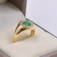 thumbnail image 2 of 2Ct Round Cut Natural Emerald Men's Engagement Ring Band 14K Yellow Gold Plated, 2 of 5