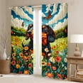 thumbnail image 2 of jejeloiu Pet Dogs Lover Curtains Pack of 2 (42x84 Each),Cute Dachshund Curtains Blackout,Colorful Daisy Flower Bedroom Curtains For Girls Boys,Breathable Bedroom Decor, 2 of 6