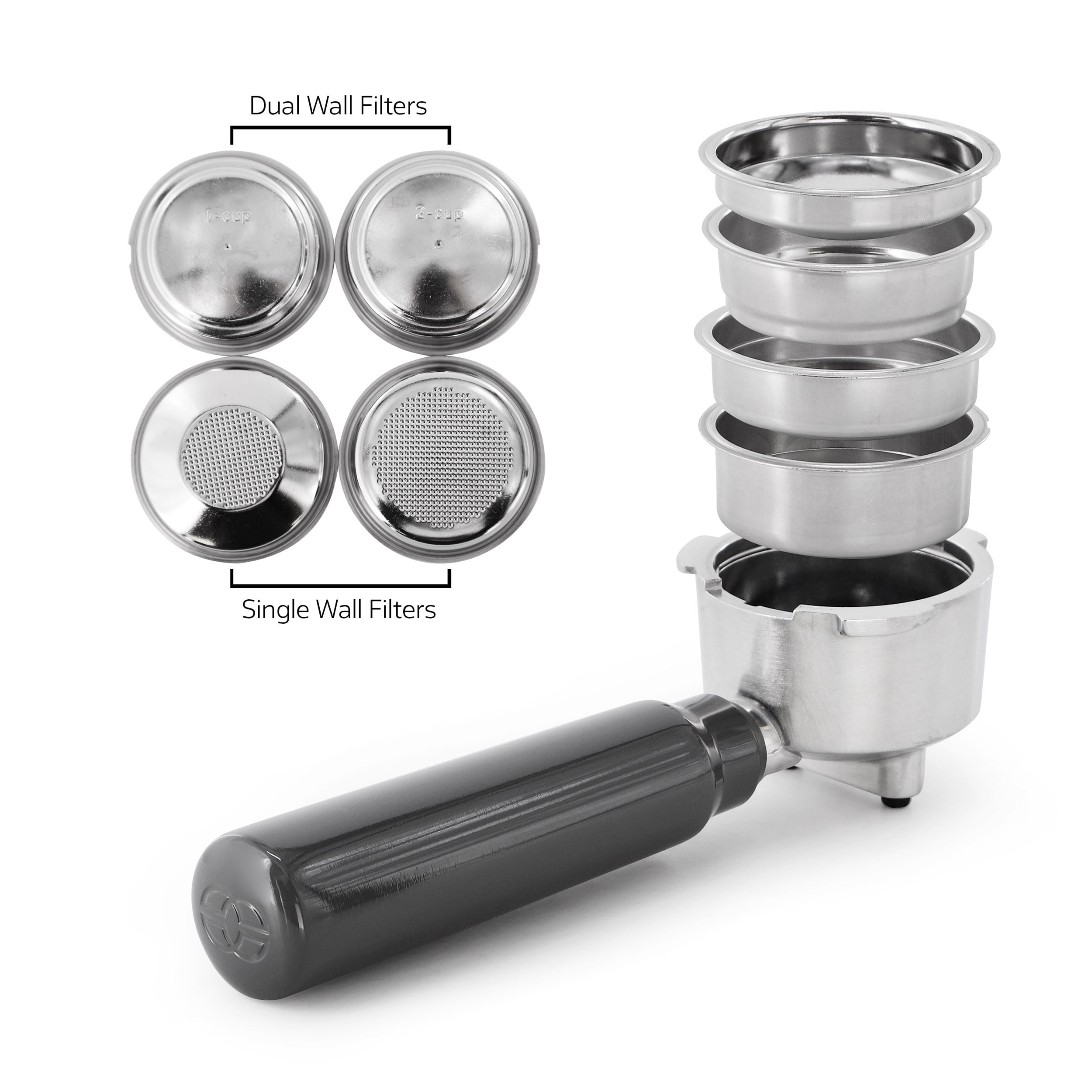Calphalon Miniatura Compact Espresso Machine and Milk Frother in Silver