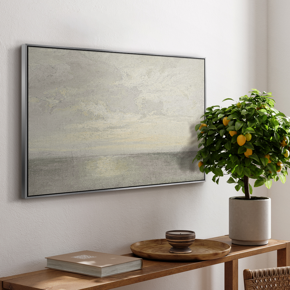 Vintage Nautical Print-CLXXVI By Wexford Home Framed in Silver Wood Gallery Wrapped Canvas 27 in. x 41 in.