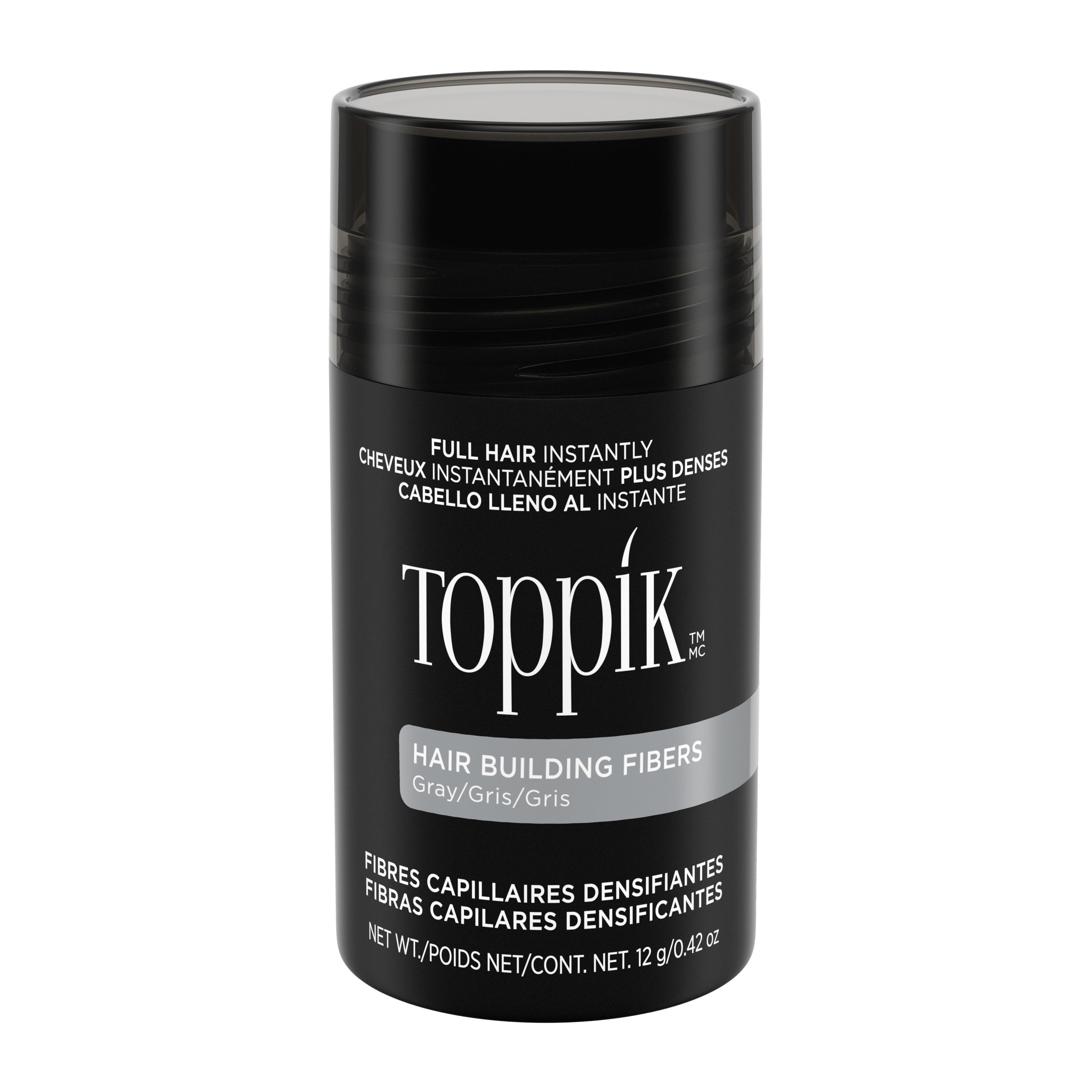 Toppik Hair Building Fibers, Black, 12g | Fill In Fine or Thinning Hair |  Instantly Thicker, Fuller Looking Hair | 9 Shades for Men & Women -  