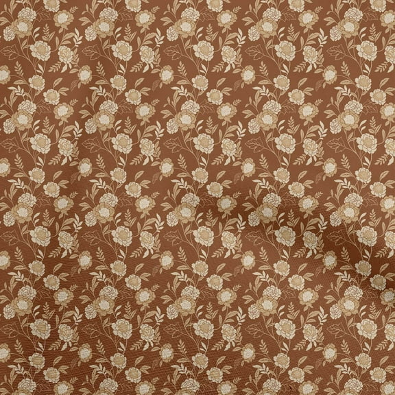 oneOone Georgette Viscose Brown Fabric Asian Chinese Floral Quilting Supplies Print Sewing Fabric By The Yard 42 Inch Wide