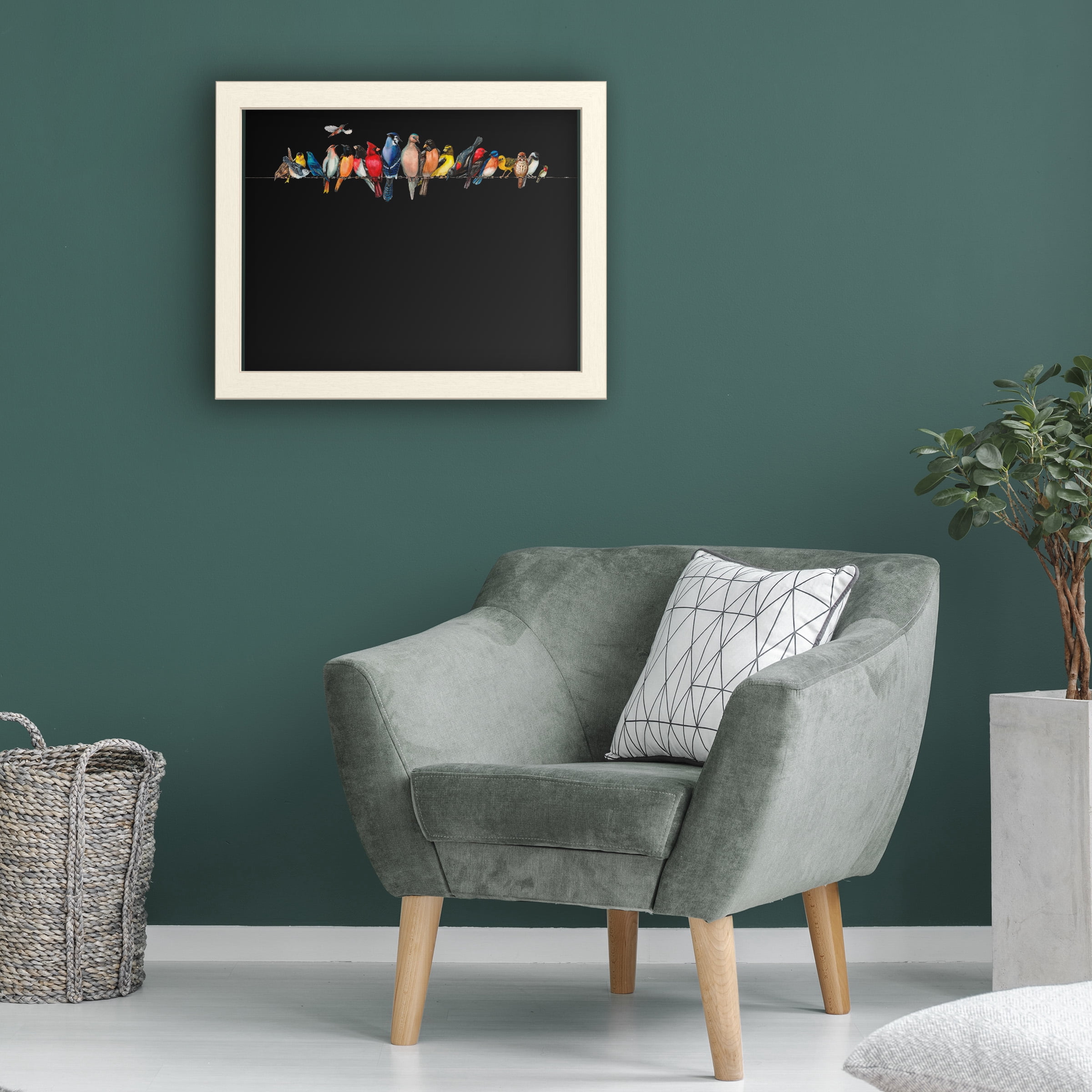 Trademark Fine Art 'Large Bird Menagerie Ii' Chalkboard by Wendy Russell