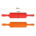 thumbnail image 2 of Silicone Rolling Pins for Baking 30cm x 4.2cm, Red & Orange, 2 of 4
