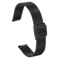 Uxcell Stainless Steel Mesh Watch Band 14mm Quick Release Adjustable Metal Replacement Watch Strap for Men Women, Black