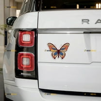 Butterfly Colorful Khaki Blue Red Car Magnet Magnetic Sticker Decal - 4 Pack Glossy 2" 3" 4" 5" - for Truck Door Fridge Reusable Waterproof