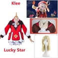 thumbnail image 2 of Klee-Disfraz de Cosplay Genshin Impact para mujer, disfraz de Halloween, carnaval, vestido rojo Loli, traje bonito, sombrero de plumas, peluca con orejas, conjunto completo de accesorios, 2 of 4
