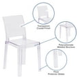 thumbnail image 6 of Flash Furniture McKenna 4 Pack Ghost Chair with Square Back in Transparent Crystal, 6 of 13