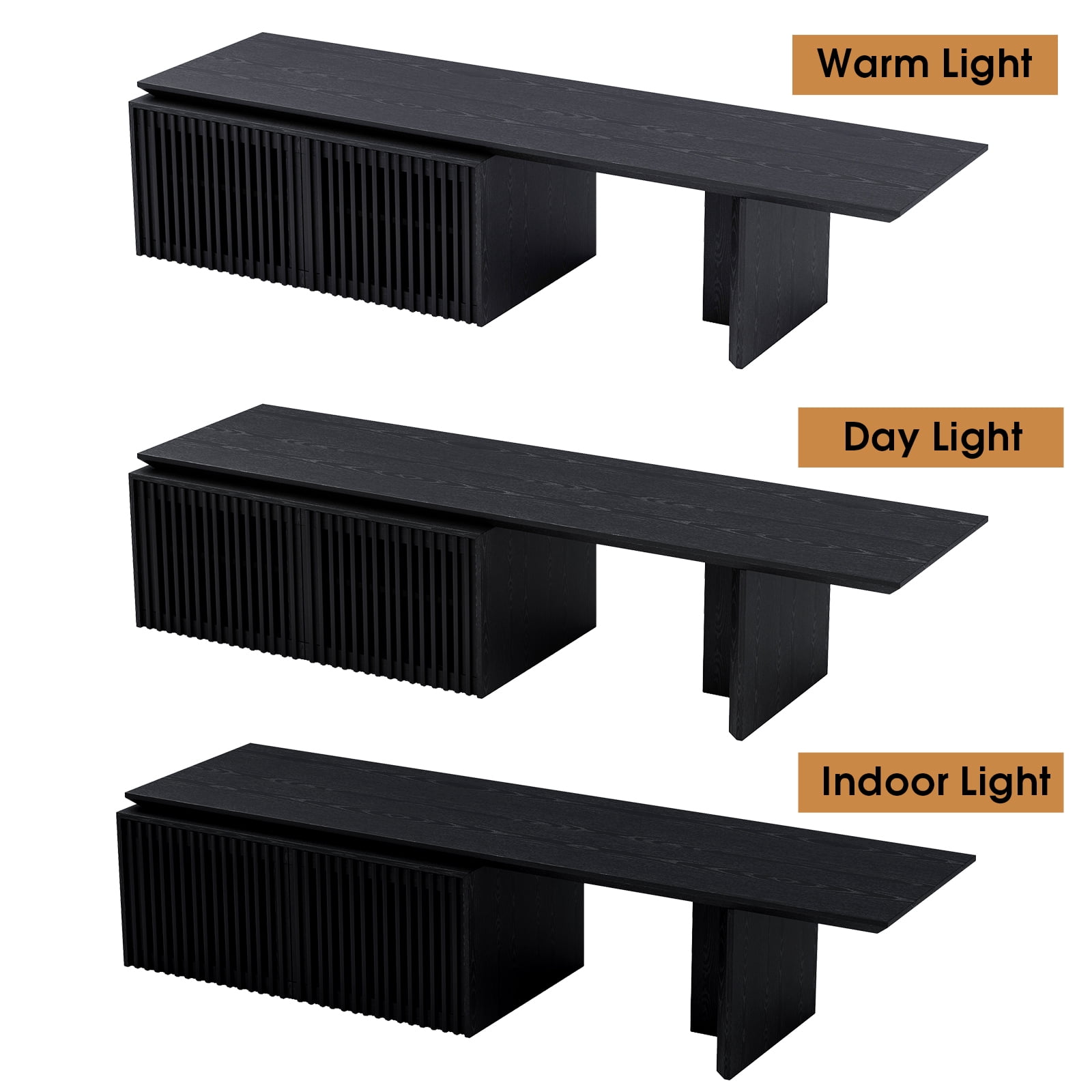 ​​Extendable TV Stand with Storage for TVs Up to 100" - Adjustable Width (63.4"-94.5") Black Media Console - Modern Entertainment Center for Living Room/Bedroom​