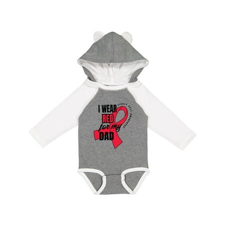 

Inktastic Sickle Cell Awareness I Wear Red For My Dad Gift Baby Boy or Baby Girl Long Sleeve Bodysuit