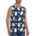 thumbnail image 2 of Yiaed Swan Print Men's Singlet Vests Summer Running Muscle Tank Tops Gym Undershirt Round Neck Sleeveless for man, 2 of 5