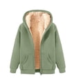 thumbnail image 5 of LUVDA Women's Fleece Lined Zip Up Hoodie Sherpa Warm Drawstring Pocket Winter Jacket, 5 of 5