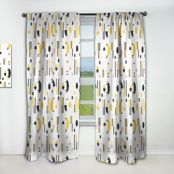 Designart 'Geometrical Retro Design XVII' Mid-Century Modern Curtain Panel