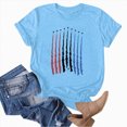thumbnail image 4 of ORT 4th of July Shirts for Women American Flag Shirts Tops USA Print T Shirt Casual Short Sleeve American Proud T-Shirt Tops(Z10-Sky Blue,L), 4 of 5