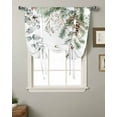 thumbnail image 2 of Christmas Tie Up Curtains for Window, Pinecone Eucalyptus Leaves Xmas Botanical Thermal Insulted Balloon Shade Adjustable Rod Pocket Curtains Valance Panels for Kitchen Bathroom Café 46 x 63, 2 of 7
