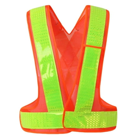 

Reflective High Visibility Vest High Visibility Strip Work Cycling Runner Surveyor Crossing Guard Construction Neon B