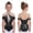 Black, variant on Girls Gymnastics Leotard Ballet Dance Short Sleeve Metallic Shiny Diamond Training Practice Bodysuit Red 16