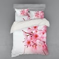 thumbnail image 1 of Ambesonne Floral Bedding Set 4 Pcs, Cherry Blossom Petals, Queen, Pale Pink White, 1 of 3