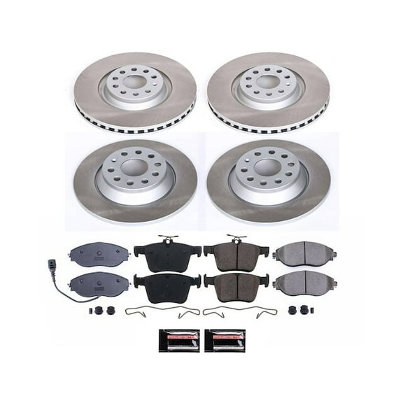 Front and Rear Brake Pad and Rotor Kit - Compatible with 2018 - 2024 Volkswagen Tiguan 2019 2020 2021 2022 2023