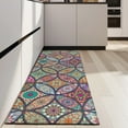 thumbnail image 4 of Yellow Floral Oval Pattern Kitchen Rug Mat,Kitchen Runner Rugs Non Skid Washable,Decorative Kitchen Floor Mats for Kitchen,Sink,Laundry,17"X47", 4 of 5